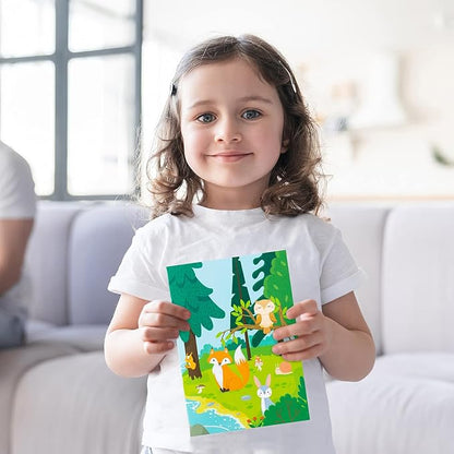 GROBRO7 24Pcs Woodland Animals Coloring Books for Kids DIY Art Drawing Book with Rabbit Monkeys Squirrel Bear Hedgehog Pattern Color Booklets for Toddlers Birthday Party Favors Goodie Bag Filler