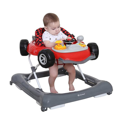 Smart Steps Trend 5.0 Activity Walker with Removable Toy Bar (Lights and Sounds), Adjustable Height and Flat Fold Frame for Storage, Ages 6 Months +, Speedster Red