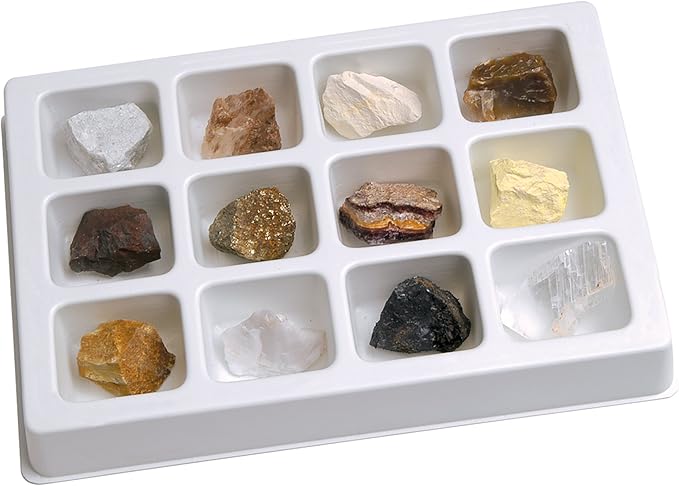 Educational Insights Mineral collections, Ages 8 and Up, (12 Handpicked Specimens in Storage Tray)