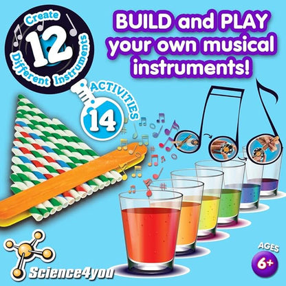 Science4you - Music Factory - 14 Sonic Experiments to Listen and Play - Fun, Education Activity for Kids Ages 6+