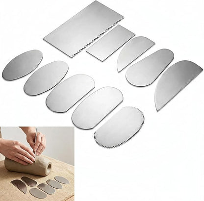 10-Piece Pottery Tool Set for Clay Modeling & Ceramics Pottery Ribs, Trimming Tools, Ceramic Accessories Compatible with Pottery Wheel