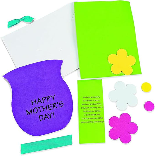 Fun Express Mother's Day Greeting Card Making Kit for Kids - Create 12 Unique Mother's Day Greeting Cards Together - Celebrate Mom with Love, Gifts from The Heart & Express Love Through Art