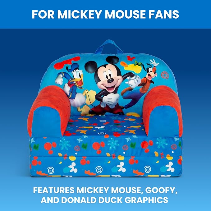 Delta Children - Mickey Mouse Cozee Buddy Flip-Out Kids Chair, Blue