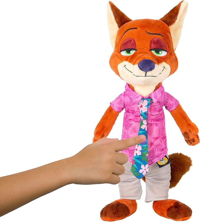 Disney’s Zootopia 2 14” Feature Plush Nick Wilde - 10+ Sounds and Phrases - Plush Toys for Kids and Preschoolers - Suitable for Ages 3+