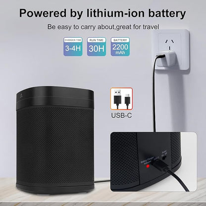 70 Sound Source Sleep Noise Cancellation, Bluetooth Speaker, RGB Lights, 3- Timing Function, 30- Hours Playtime, Wireless Sound Machine for Adults, Baby, Families and Outdoor Parties (Black)