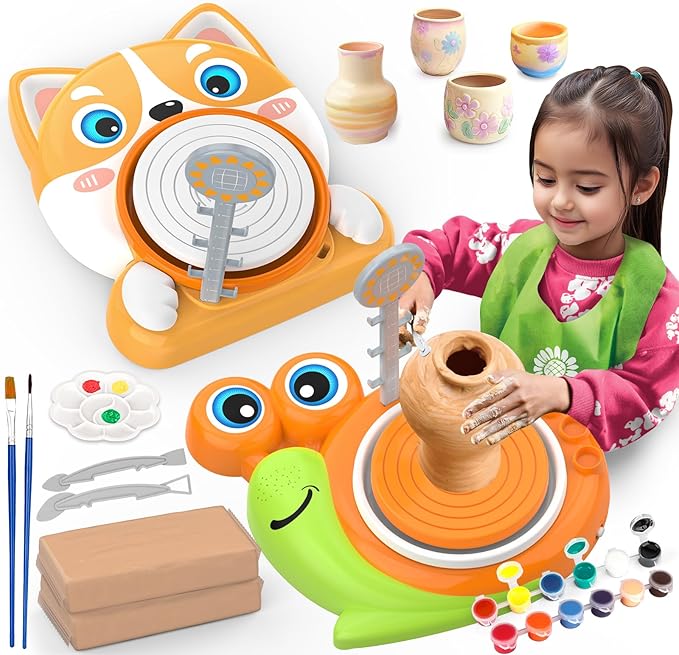 Pottery Wheel for Kids, Birthday Christmas Gifts Toys for Boy Girls Age 6 7 8 9 10 11 12