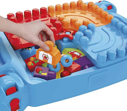 Mega Bloks First Builders Build 'n Learn Table with Big Building Blocks, Building Toys for Toddlers (30 Pieces)