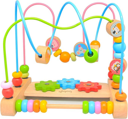 Bead Maze for Babies 6-12 Months,Wooden Educational Abacus Beads Circle Toddler Toys - Colorful Roller Coaster Activity Game,Great Gift for Babies Toddlers Girls and Boys