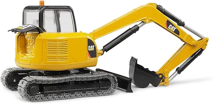 Bruder Toys - Construction Realistic CAT Mini Excavator Vehicle with Rotatable Cab and Removeable Shovel - Ages 3+