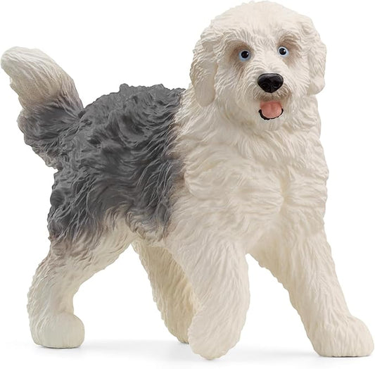 Schleich Farm World New 2024 Farm Animal Toy Old English Sheepdog Dog Figurine
