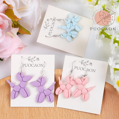Puocaon Balloon Dog Clay Cutters - 8 Pcs Polymer Clay Cutters for Jewelry Making, Mirrored Balloon Dogs Animal Clay Earring Cutters, Cute Clay Cutters for Polymer Clay Earrings Making Balloon Dogs