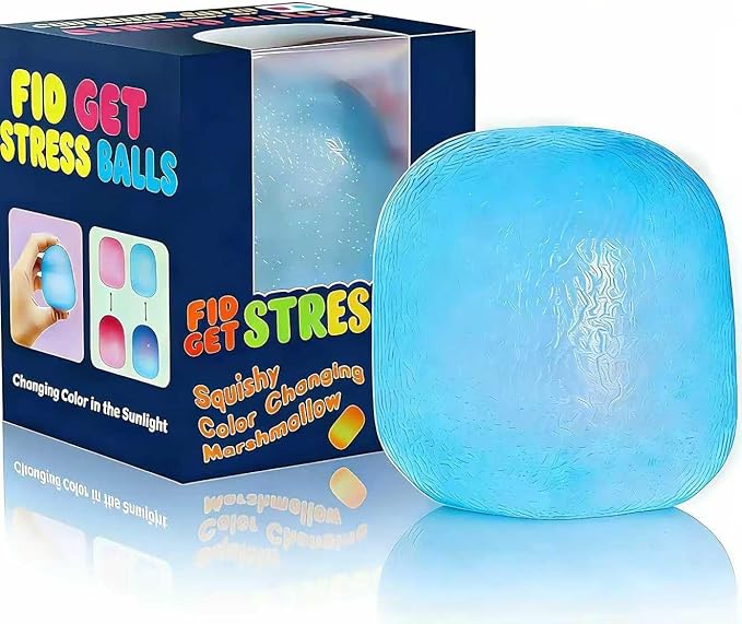 Fidget Toys Stress Balls for Kids & Adults - Changes Color in The Sun - Malt Sugar Squishy Fidget Toys - Slow Rise Gel Ball - Stretchy Squeeze Stress Relief Balls for Anxiety