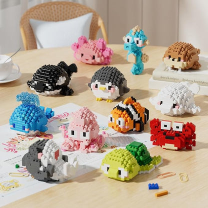 Marine Animals Building Blocks Sets Mini Building Blocks Ocean Animal Sea Creatures Building Blocks Set Mini Building Blocks Toys STEM Gifts for Kids Adult(Clownfish)