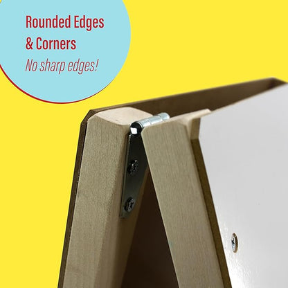 Flipside Products Tabletop Small Black Chalkboard/Dry Erase Easel, Group Activities, Easel for Kids, Double-Sided