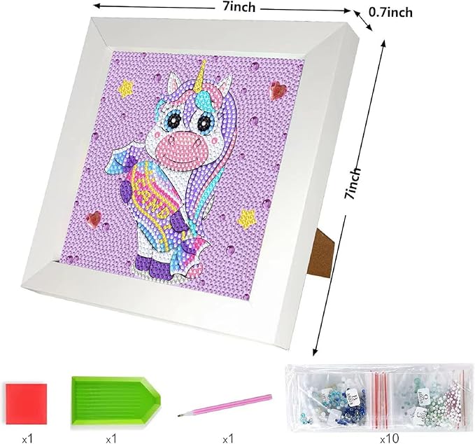 Junrife 5D Diamond Craft Kits Stickers for Kids,Gem Kids' Paint by Number Kits Mosaic Sticker - Best Gifts for Girls Over Ages 6 Easy for Kids Adult Beginners