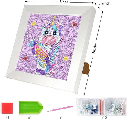 Junrife 5D Diamond Craft Kits Stickers for Kids,Gem Kids' Paint by Number Kits Mosaic Sticker - Best Gifts for Girls Over Ages 6 Easy for Kids Adult Beginners