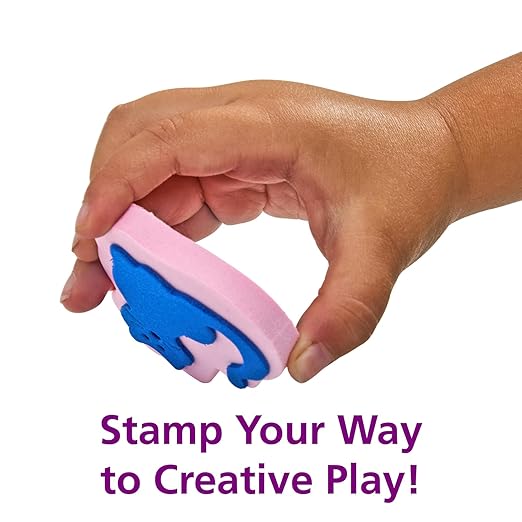 Colorations Mega Foam Stamper Mix, Bulk, Value Pack, 80 Stamps, 25 Assorted designs, EVA Foam, for Kids, Arts & Crafts, Educational, Gift, Non-Toxic, Learning, Stamping