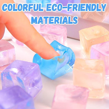 50Pcs Stress Balls for Fidget Toys, Squeeze Cubes Ball Sensory, Easter, Valentines, Stocking Stuffers, Birthday Stress Balls Bulk Classroom Prizes Toy Gifts, Halloween, Christmas, Party Favors