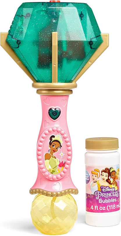Little Kids Disney Princess and The Frog Tiana Light and Sound Musical Bubble Wand, Includes Bubble Solution, Multi (20522)