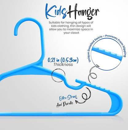 Utopia Home 240 Pack Kids Hangers - 11.5 Inch Plastic Baby Hangers for Closet - Childrens Hangers for Clothes & Infant Hangers for Closet - Ideal for Everyday Standard Use (Blue)