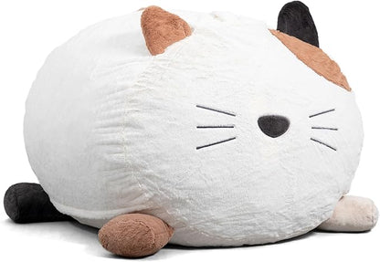 Big Joe Wild Things Foam Filled Animal Bean Bag Chair with Removable Cover, Francesca Feline Snugglepuff, Soft Faux Fur, 3 feet Big