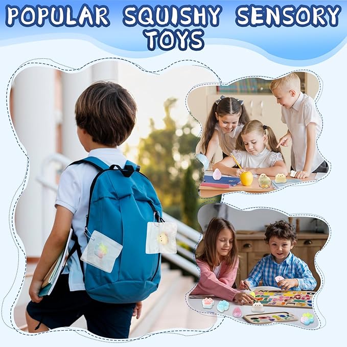 16pcs Squishy Pack,Fidget Toys Kit,Include taba Squishies Party Favors for Kids 4-8 8-12 Treasure Box Toys for Classroom Birthday Xmas Gifts Goodie Bag Stocking Stuffers for Teens (16pcs)