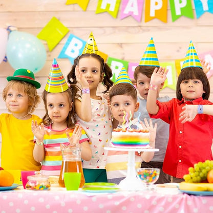 Junkin 48 Pcs Tea Party Favors Floral Slap Bracelet Supplies Tea Party Supplies Decoration Girls Pink Teapot Flower Bracelets for Partea Birthday Baby Shower Decor