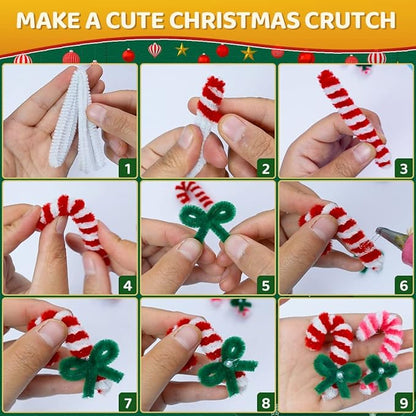 180 pcs Christmas Pipe Cleaners, Pipe Cleaners Craft, Arts and Crafts, Crafts, Craft Supplies, Art Supplies (Christmas Mixed)…