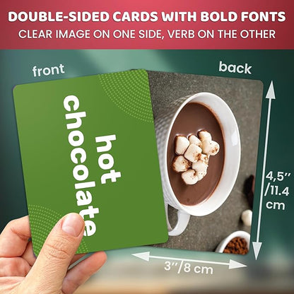 QUOKKA 104 Food Flash Cards Set – Kids and Adults Vocabulary Builder for ABA Therapy, Early Childhood Education, and ESL Teaching – Picture Cards for Speech Therapy and Vocabulary Building Activities