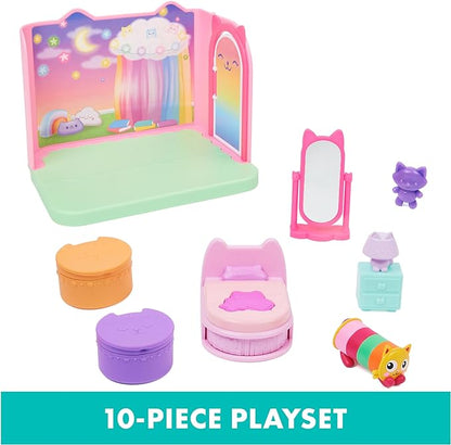 Gabby’s Dollhouse, Sweet Dreams Bedroom with Pillow Cat Figure and 3 Accessories, 3 Furniture and 2 Deliveries, Kids Toys for Ages 3 and Up