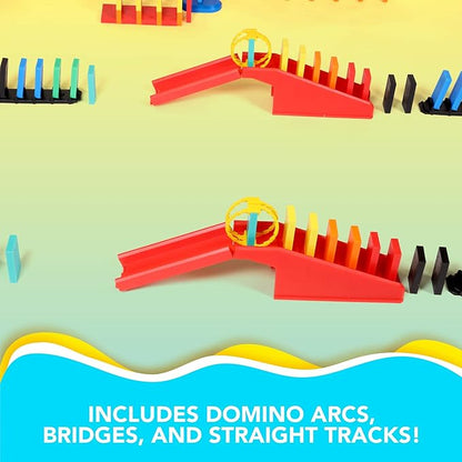 Bulk Dominoes Pro-Domino Kit | Dominoes Set, STEM STEAM Small Toys, Family Games for Kids, Kids Toys and Games, Building, Toppling, Chain Reaction Sets (Rapid Track Kit)