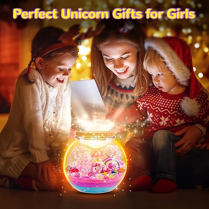 Ingbear Unicorn Terrarium Kit for Kids, Arts and Crafts for Kids Age 4-6 Sand Toys for Girls Ages 4-8 5-7 9 10 Year Old Birthday Christmas Gifts