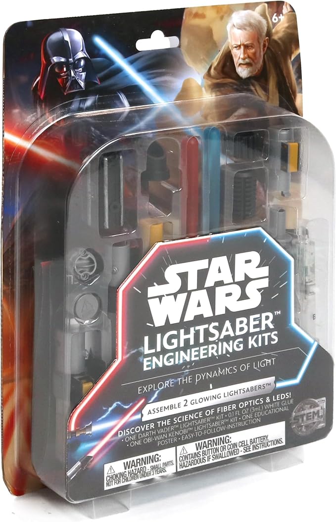 STAR WARS Construct Your Own Lightsabers, Build 2 Lightsabers for Kids, OBI Wan Kenobi Lightsaber & Darth Vader Lightsaber, 6 Year Old Boy Gifts, Toys