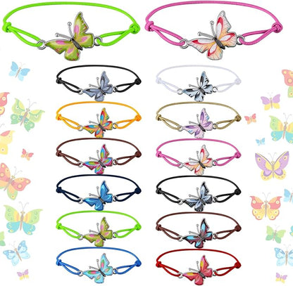 Hicarer 36 Pcs Butterfly Bracelets Party Favors Friendship Bracelets Colorful Adjustable Woven Bracelets for Women Girls Kids Butterfly Fairy Party Favors Christmas Birthday Gifts
