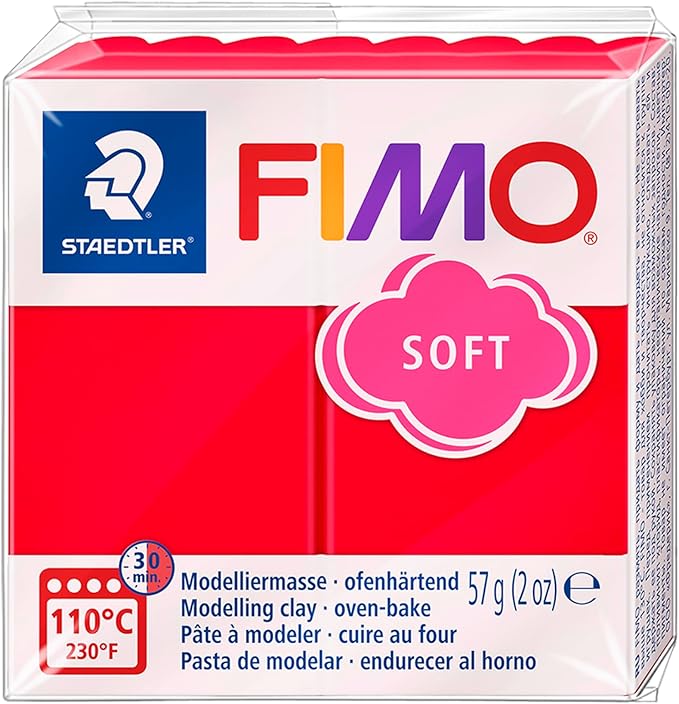 Staedtler FIMO Soft Polymer Clay - -Oven Bake Clay for Jewelry, Sculpting, Crafting, Indian Red 8020-24