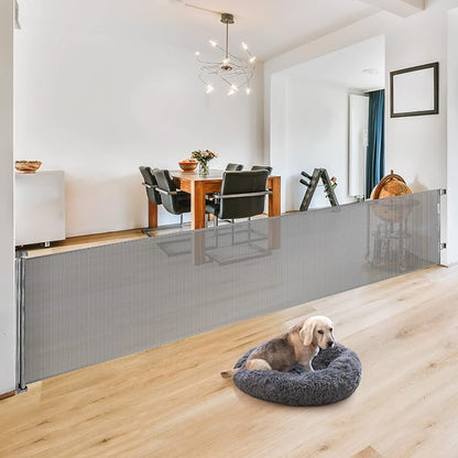 178 Inch Retractable Baby Gates Extra Wide Gates for Dogs Indoor Outdoor Large Baby Gate for Super Wide Openings Dog Gates for The House Extra Wide Long Baby Gate for Doorways Retractable Pet Gate