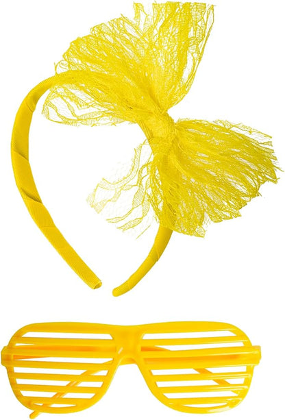 Kids 6 in 1 Costume Accessories 1970s 1980s Fancy Outfits and Dress for Cosplay Party Theme Party for Girl