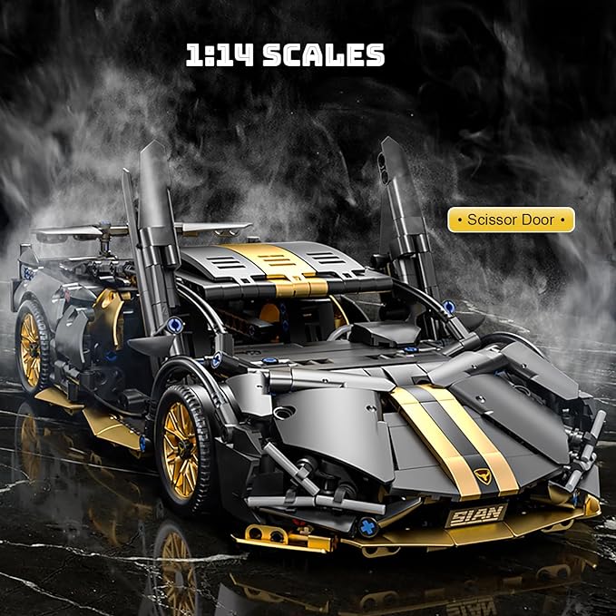 Sport Race Car Building Block Sets for Adults Boys,Black Racing Supercar Toys Kits Collectible 1:14 MOC Model Construction Birthday Gifts for Men Teens Age 8-12 12-16,8 9 10 11 12 13 14 14+