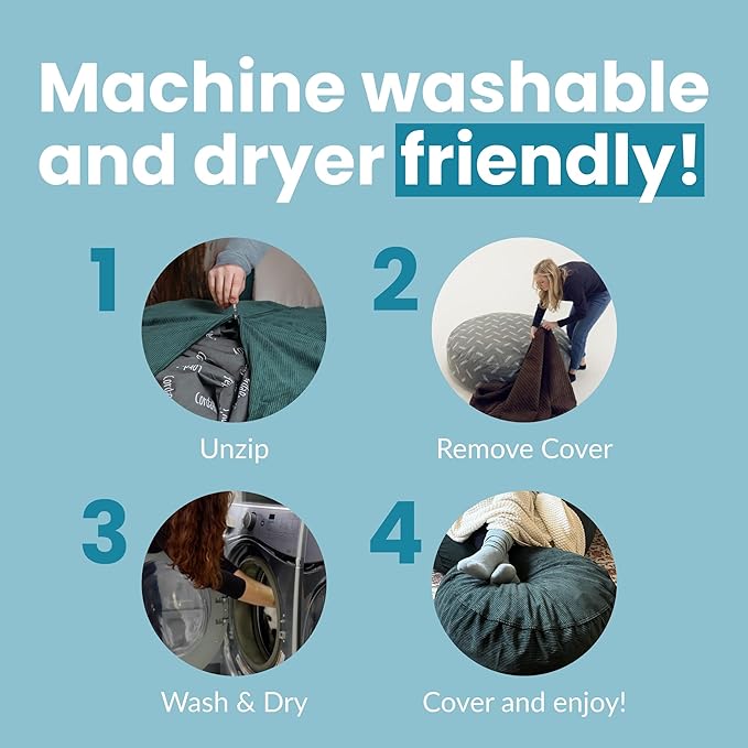 CordaRoy's Corduroy Bean Bag Pouf Footstool, Rainforest