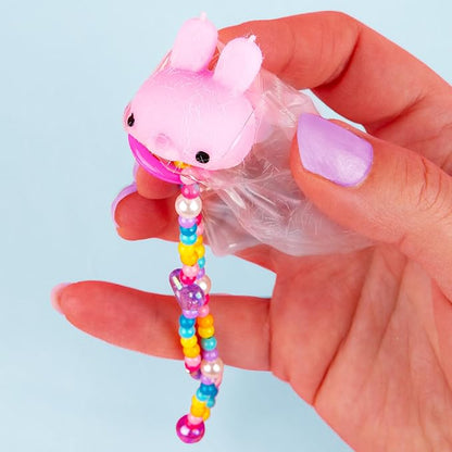 Just My Style Squishy Charms, Create 5 Squishy Bag Charms, Necklaces, Friendship Bracelets with Kawaii TPR Squishies in Pouches & Beads for Jewelry Making, Unique Jewelry Making Kit, Gifts for Girls