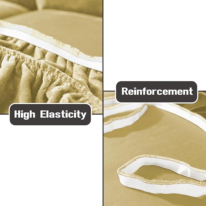 NORTHERN BROTHERS Stretchy Recliner Chair Covers, Velvet Recliner Covers, Lazy Boy Chair Cover (Beige, 1 Seat)