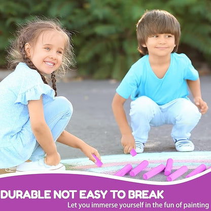 Fulmoon 40 Pcs Jumbo Sidewalk Chalk for Kids Outdoor Art Non Toxic Large Washable Street Chalk for Adults Drawing Painting Graffiti Classroom(Rose Red,Round Style)