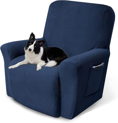 Recliner Chair Cover Lazy Boy Recliner Covers Recliner Covers for Recliner Chair 1 Piece Furniture Protector Prevent wear and pet Hair（Recliner,Navy Blue）