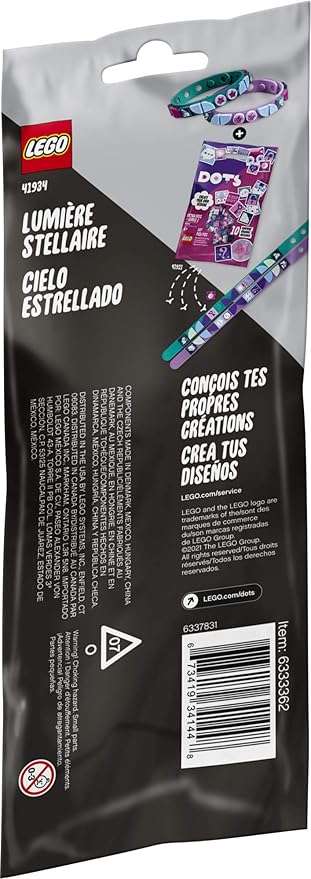 LEGO DOTS Starlight Bracelets 41934 DIY Craft Bracelet Kit; Fun and Creative Addition to Expand Imaginative Play, New 2021 (34 Pieces)