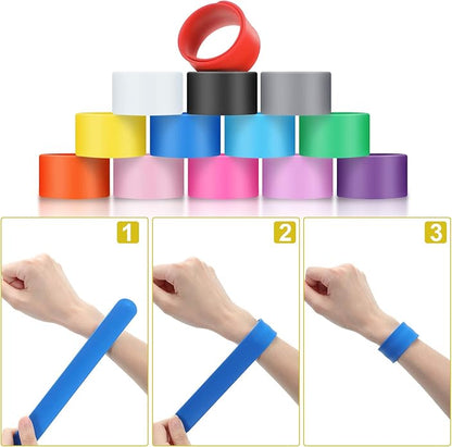26 Pieces Rainbow Silicone Slap Bracelets, Soft and Safe Blank Silicone Slap Bracelet for Adults and Teens, Families Craft Kit Party Favors, 13 Colors