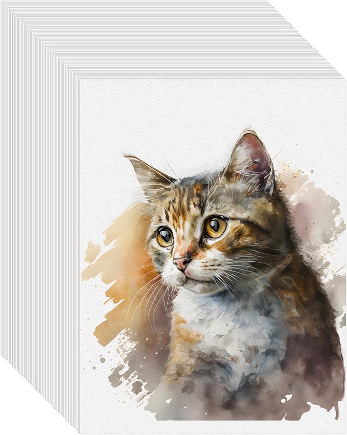 150PCS 8.5x11 Watercolor Paper Bulk, 140lb/300g Cold Press Thick Water Color Paper Pad for Child Adult, White Art Paper for Drawing Painting Markers Gouache, Textured Cotton Paper Sheets