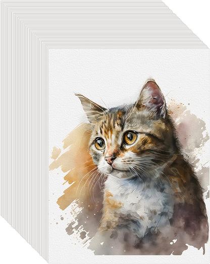 150PCS 8.5x11 Watercolor Paper Bulk, 140lb/300g Cold Press Thick Water Color Paper Pad for Child Adult, White Art Paper for Drawing Painting Markers Gouache, Textured Cotton Paper Sheets