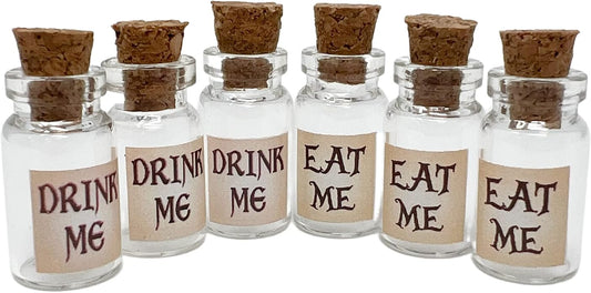 UMBRELLALABORATORY 6-10pcs Alice in Wonderland Party Supplies, Decoration, Potion Bottle with Cork Costume Accessory, DIY jewelry making charms