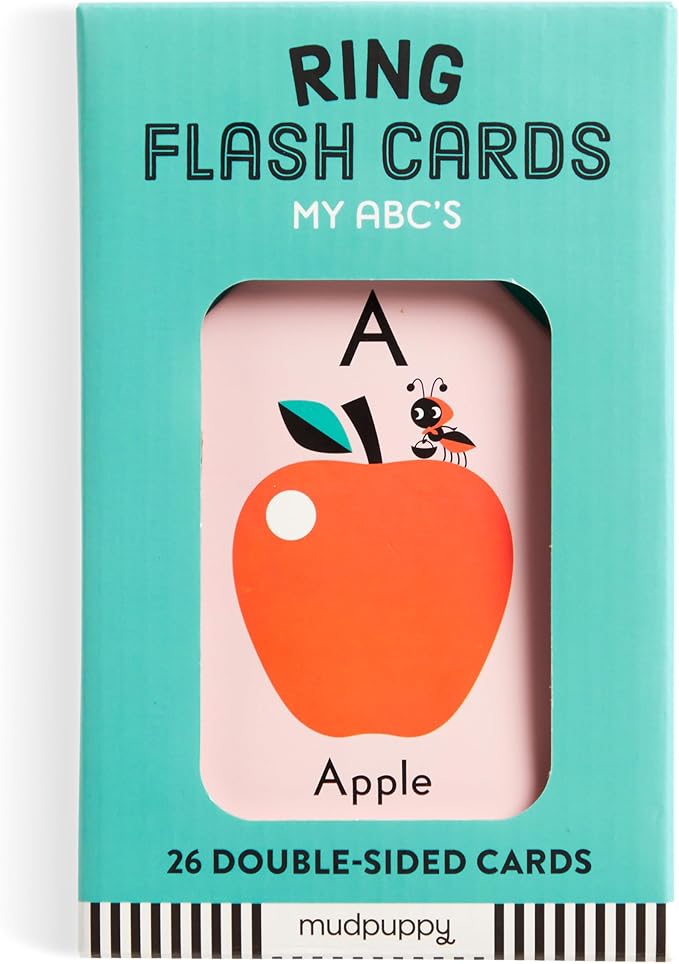 Mudpuppy My ABC's — Ring Flashcards 26 Durable Double Sided Alphabet Cards And Reclosable Ring With Colorful Art For Kids Ages 3+ Perfect For Preschool Or Travel For Teachers And Parents