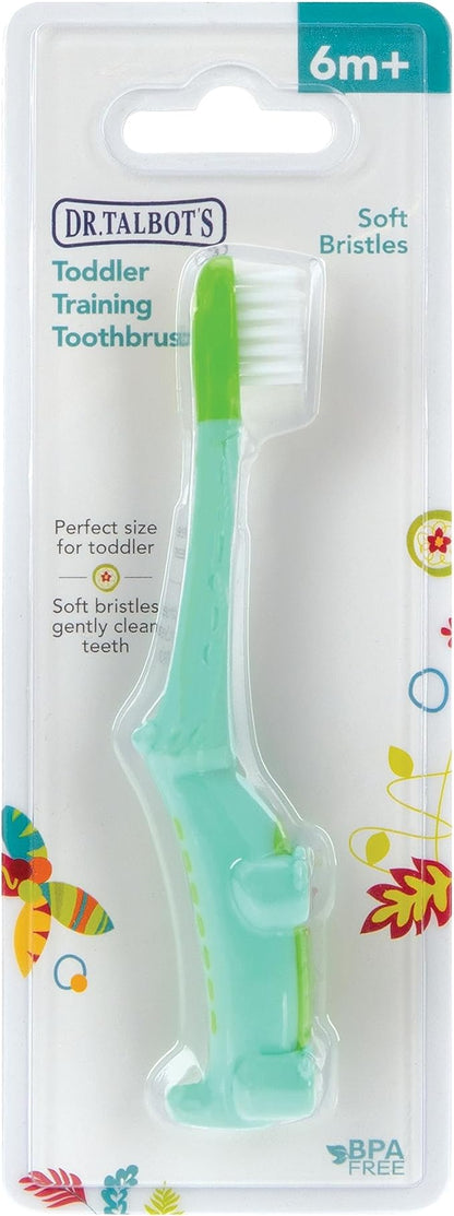 Dr. Talbot's Toddler Training Toothbrush - Soft Toddler Toothbrush for Kids - 6+ Months - Alligator
